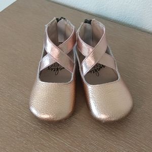 NWOT Monkey Feet Rose Gold Ballet shoes, 12-18M